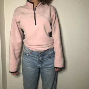 Pink Izod Pullover Half Zip Sweater